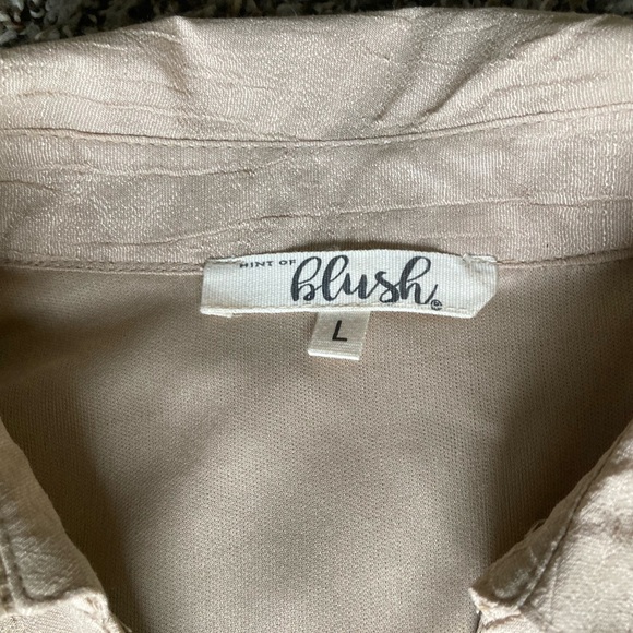 Hint of Blush Belted Tiered Shirt Dress in Beige - Picture 5 of 16